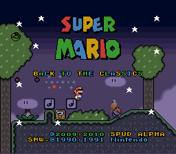 Super Mario World - Back to the Classics Title Screen